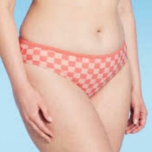 Kona Sol Coral/Pink Checkered Bikini Bottom Size XL #